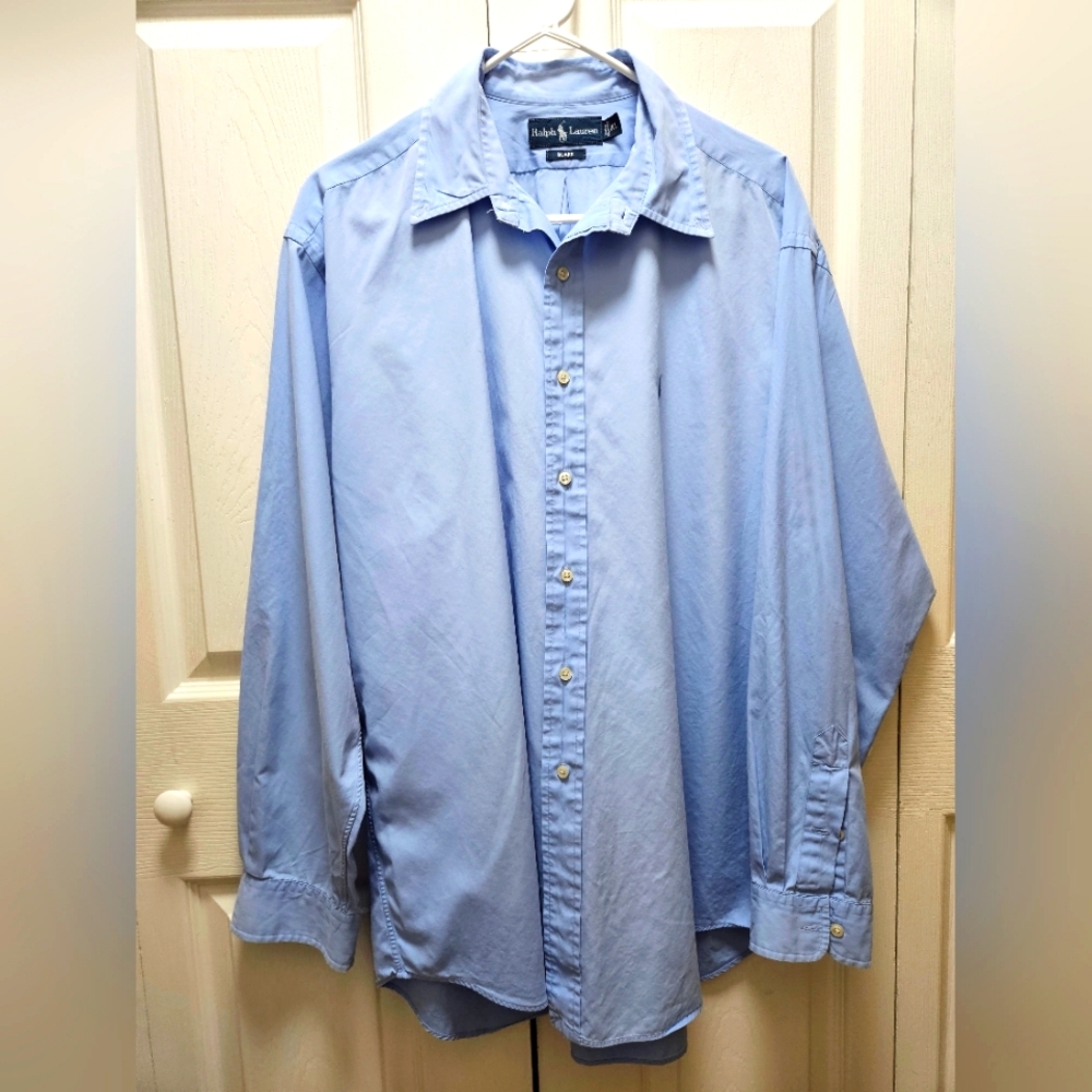 Ralph Lauren Blake Men's Blue Casual/Dress Long Sleeves Shirt Size XL